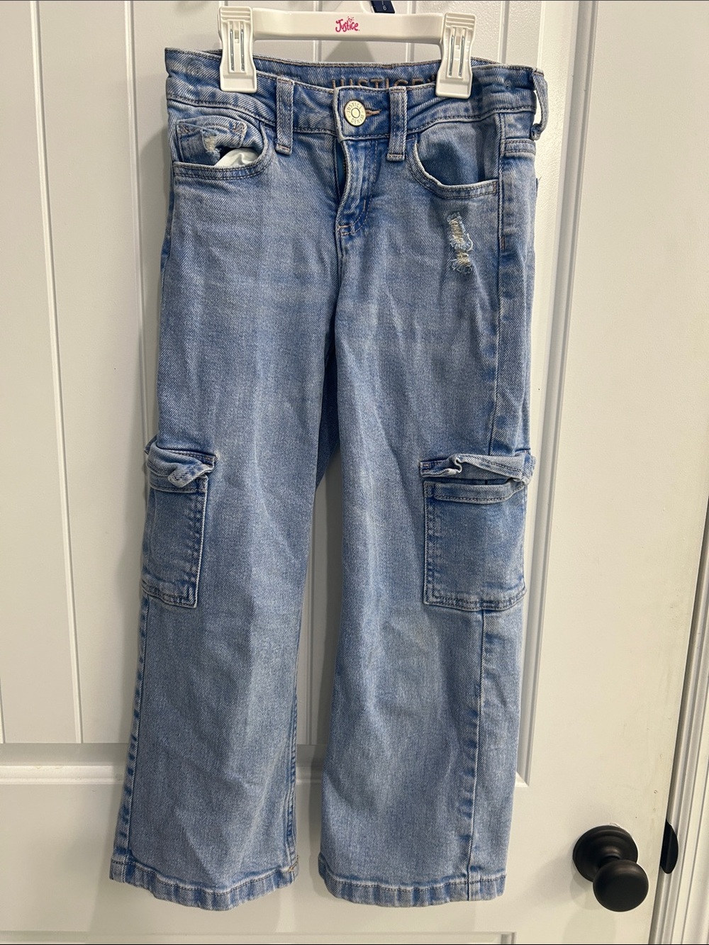 Light Blue Girl’s Cargo Jeans